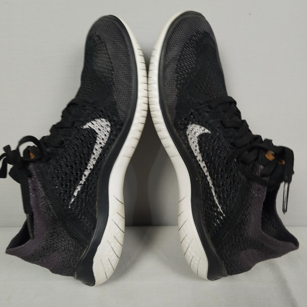 Nike Free RN Flyknit Shoes Women Size 7.5 Black Vast Grey Knit 2018 Running - Picture 8 of 16